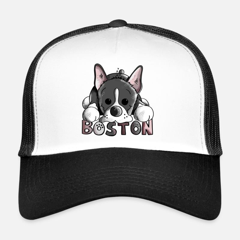 Drôle Boston Terrier - Casquette trucker  - blanc/noir