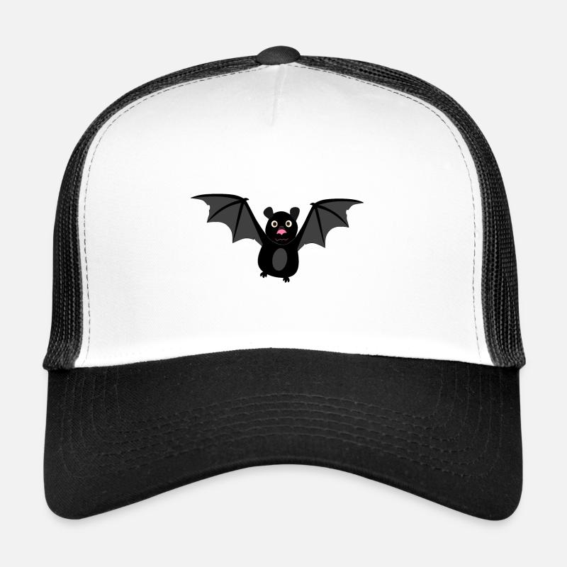 Fledermaus Halloween Vampir Bat - Trucker Cap - Weiß/Schwarz