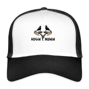 Odin's Ravens - Hugin and Munin - Trucker Cap - white/black - Front