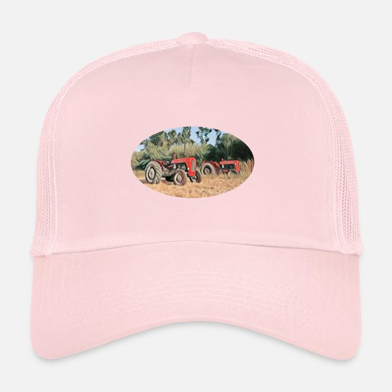 Tracteurs rouges sur le terrain Casquette trucker 