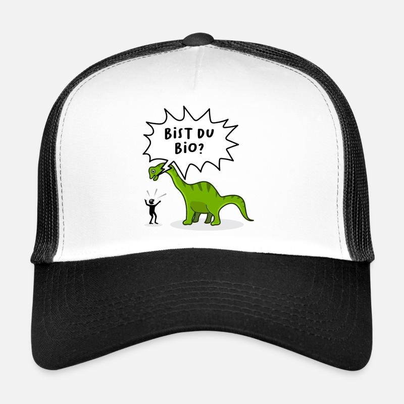Vegetarisch Dinosaurier Lustig Witzig Spruch Fun - Trucker Cap - Weiß/Schwarz