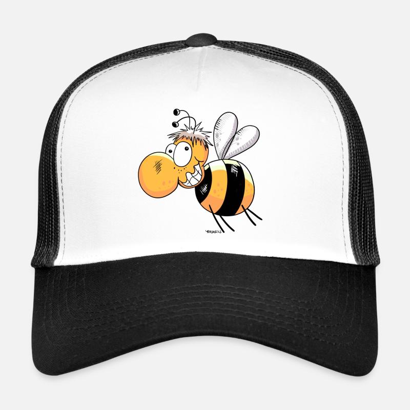 Fröhliche Biene - Trucker Cap - Weiß/Schwarz