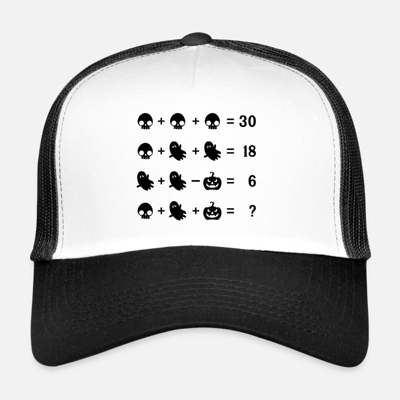 Halloween Mathe Rätsel Geschenk - Trucker Cap - Weiß/Schwarz