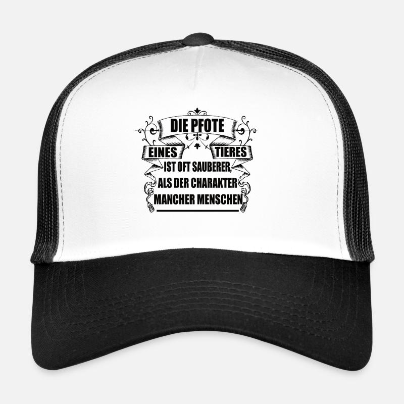 Tier Tiere Die Pfote Eines Tieres s - Trucker Cap - Weiß/Schwarz
