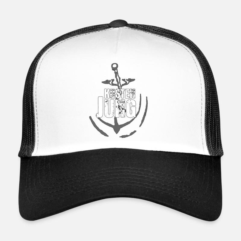 Küsten Jung Anker Design - Trucker Cap - Weiß/Schwarz