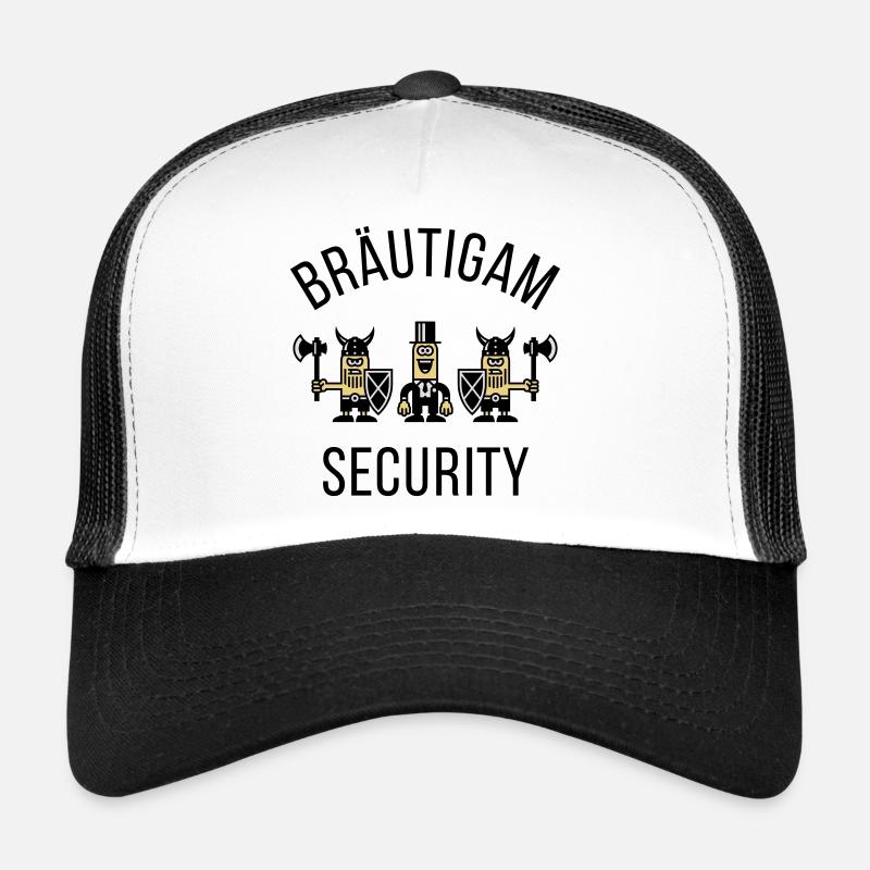 Bräutigam Security Wikinger (JGA / POS) - Trucker Cap - Weiß/Schwarz
