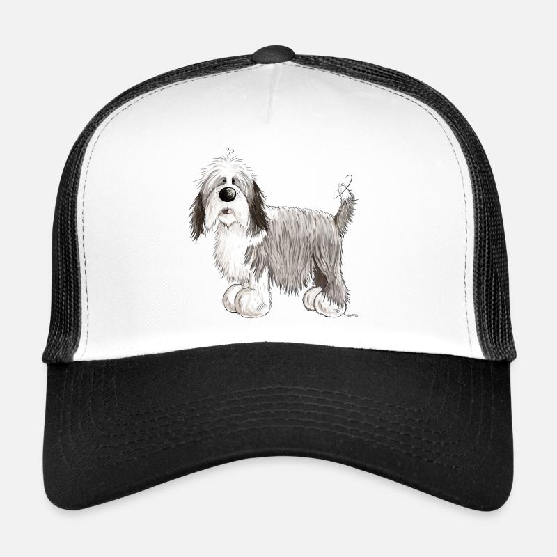 Bearded Collie - Casquette trucker  - blanc/noir