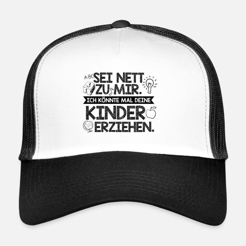 Erzieherin Erzieher | Ausbildung Beruf Geschenke - Trucker Cap - Weiß/Schwarz