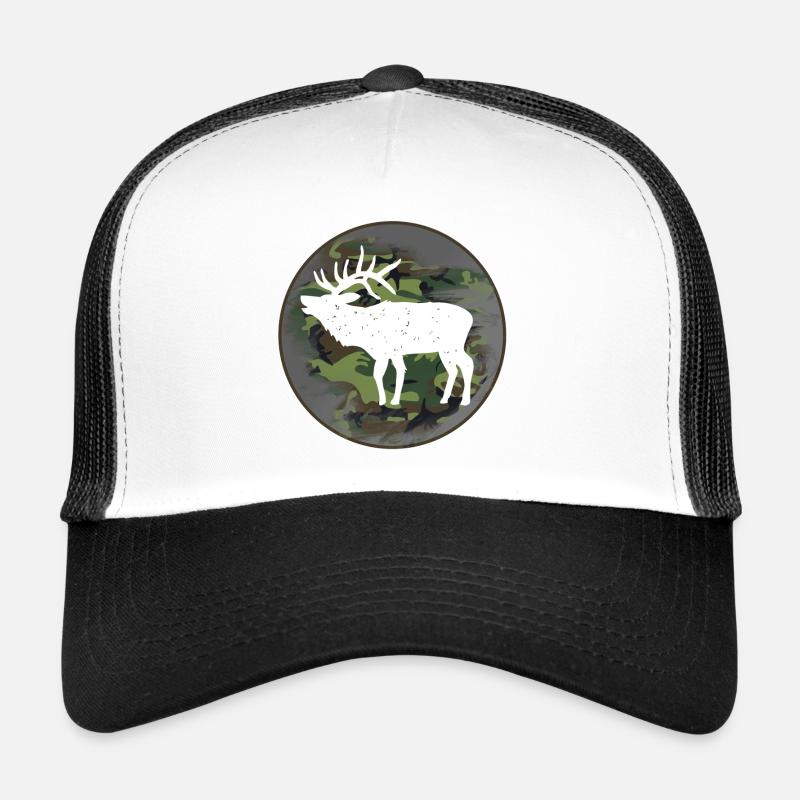 Jäger Jagen Elch - Trucker Cap - Weiß/Schwarz