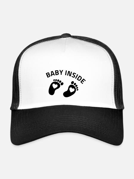 bébé à l'intérieur des pieds - Casquette trucker  - blanc/noir
