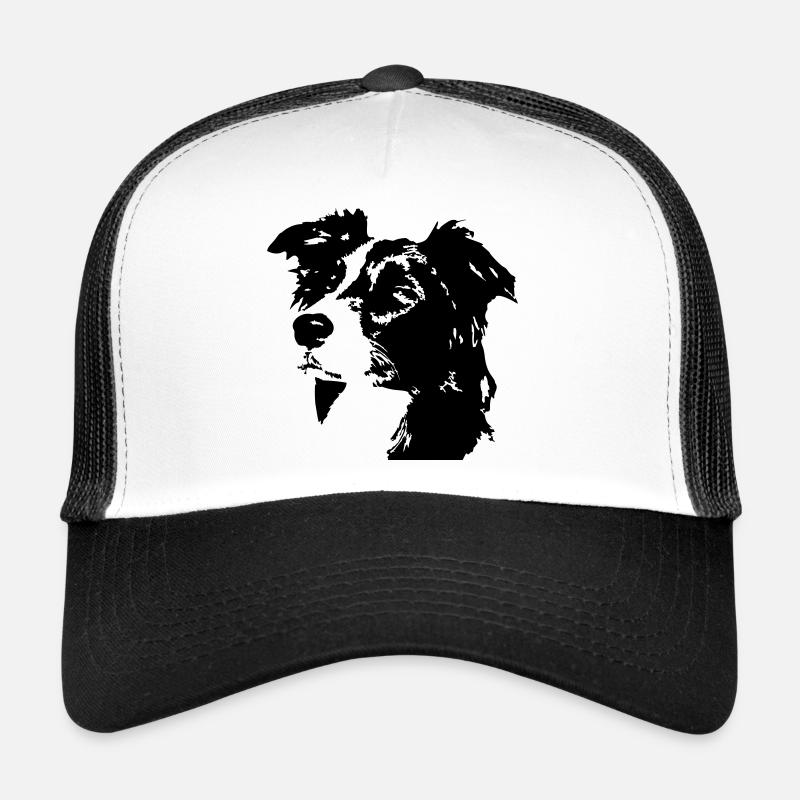 Border collie head - Trucker Cap - white/black
