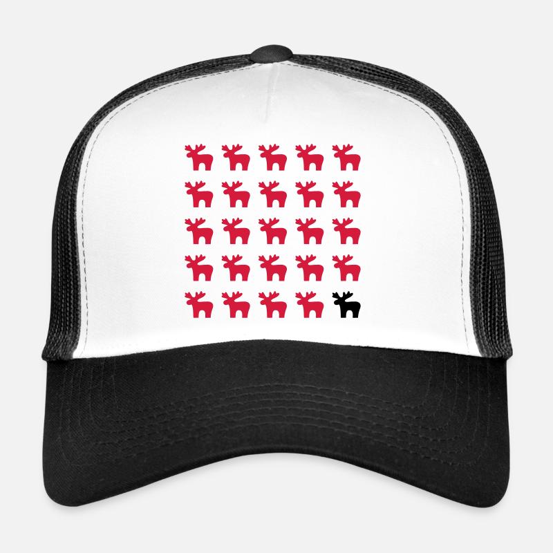 Moose Moose Pattern I Christmas - Trucker Cap - white/black