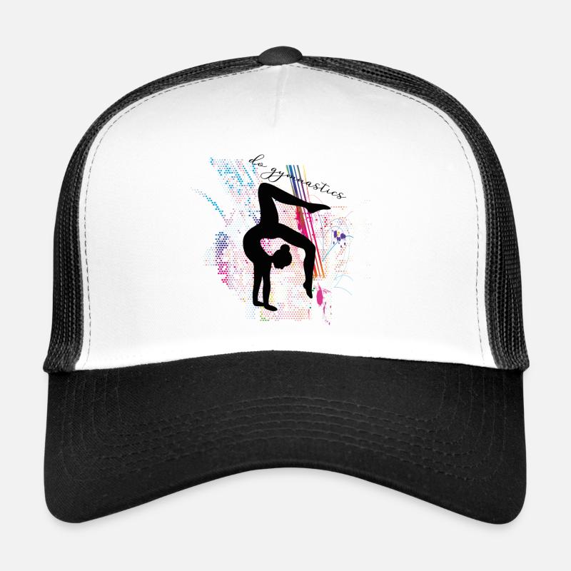 Die Turnerin Silhouette Geschenkidee für Mädchen - Trucker Cap - Weiß/Schwarz