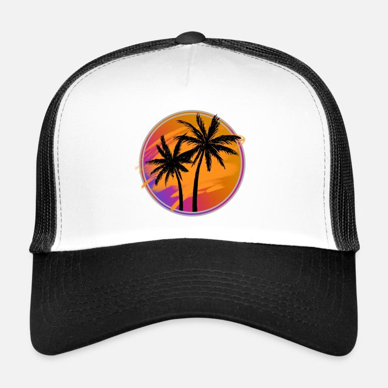 Palmiers rétro Casquette trucker 