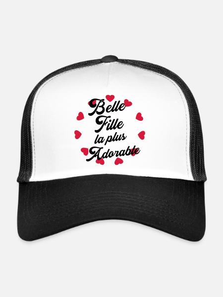Belle Fille - Mariage - Mariée - Famille - Noël - Trucker Cap - white/black - Front