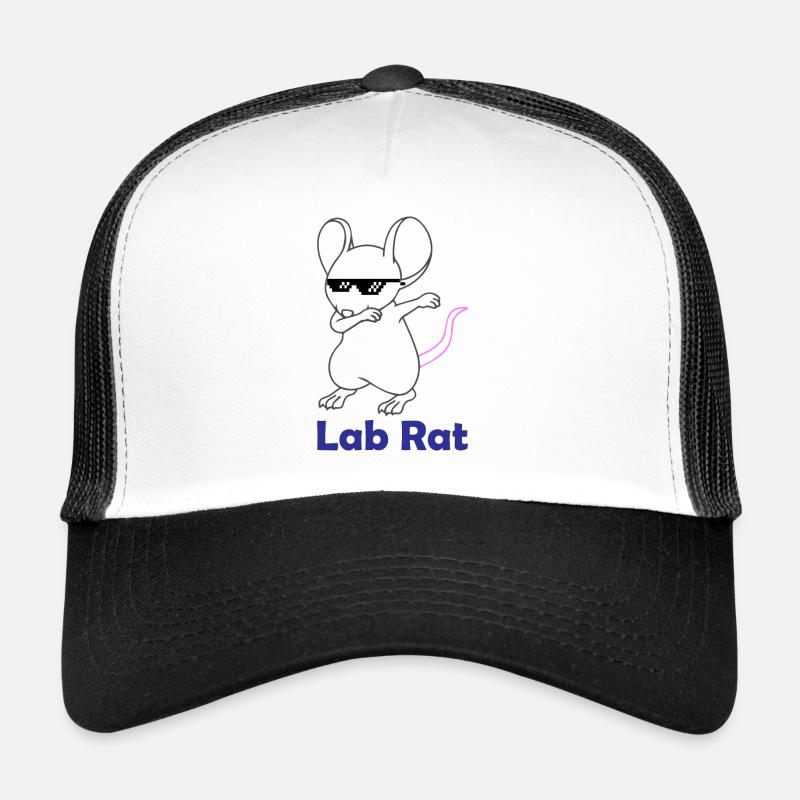 Dab Lab Rat Labor Laborant Geschenk - Trucker Cap - Weiß/Schwarz
