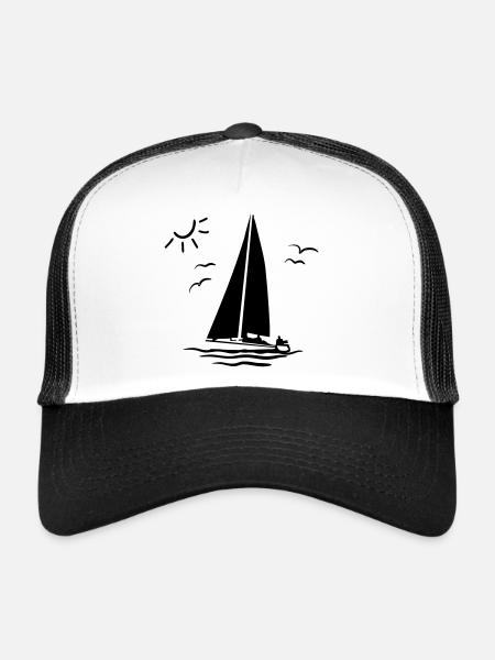 Sailboat, Sailing - Casquette trucker - blanc/noir
