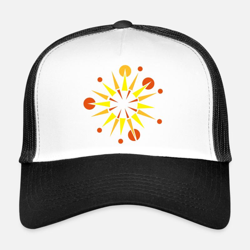 Stern mit Strahlen und Kugeln - Trucker Cap - Weiß/Schwarz