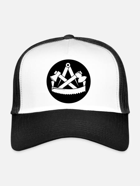 Zunftzeichen Zimmerer - Trucker Cap - Weiß/Schwarz - Vorne