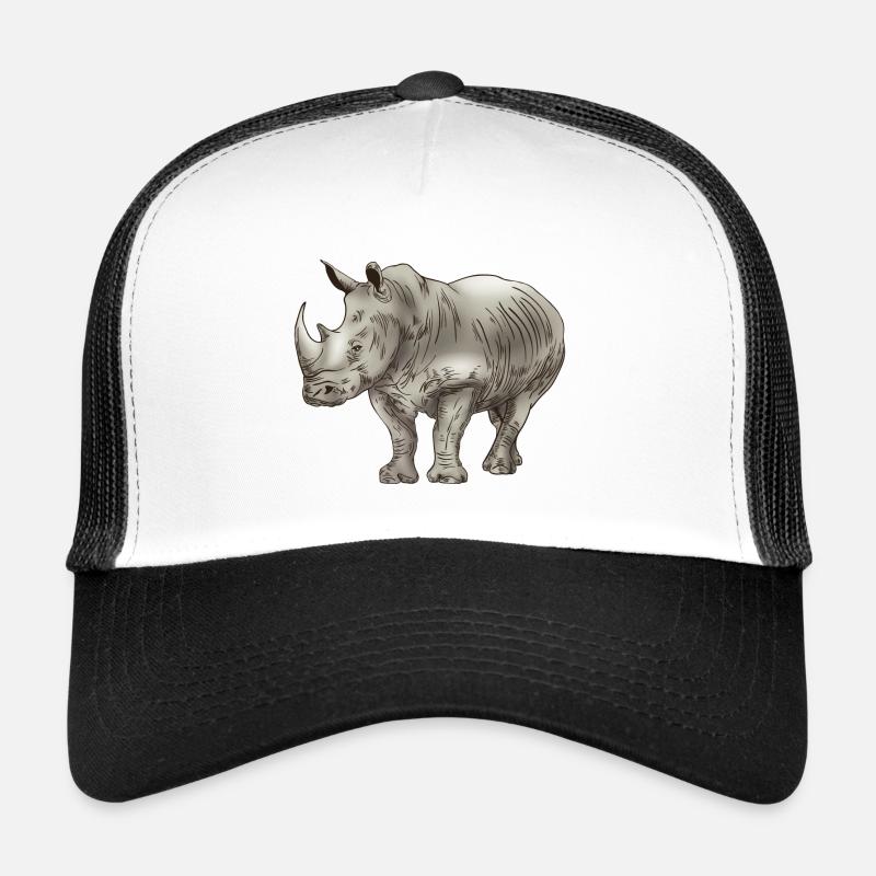 Rhino pachyderm rhino - Trucker Cap - white/black
