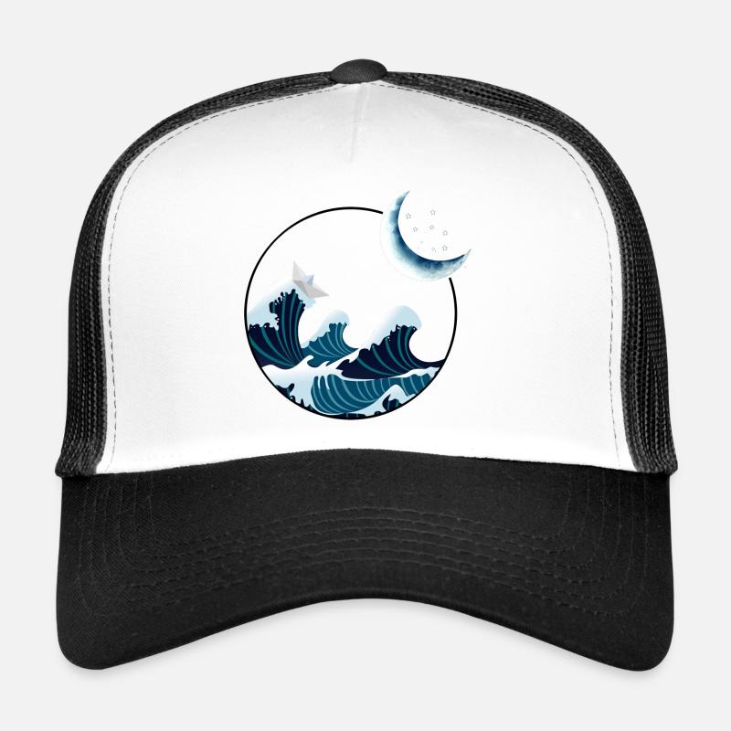 Paper boat in the storm - Trucker Cap - white/black