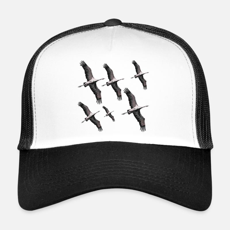 Vogelzug Kraniche - Trucker Cap - Weiß/Schwarz