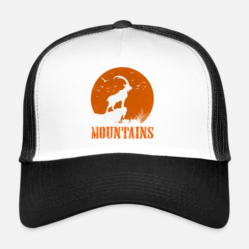 Steinbock am Sonnenkreis - Trucker Cap - Weiß/Schwarz