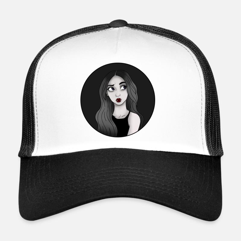 Vampire - Vampir - Trucker Cap - Weiß/Schwarz