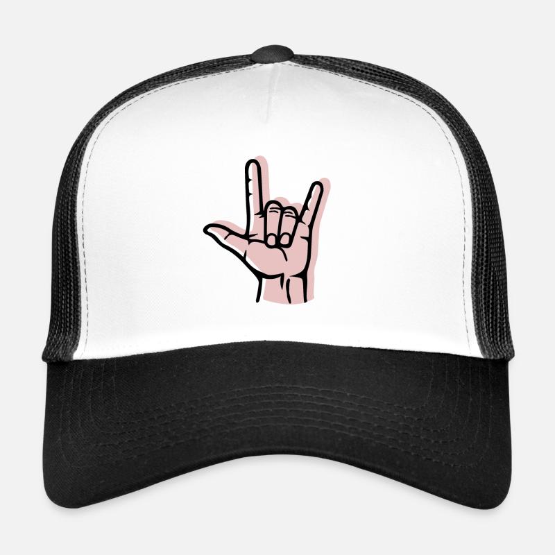 Hand metal offset - Trucker Cap - white/black
