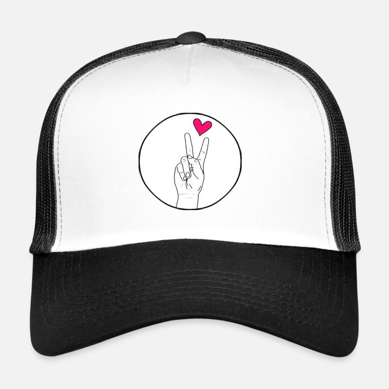 Peace Hand with Heart Trucker Cap