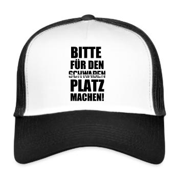Schwaben Sprüche | Schwabe Schwäbisch Geschenkidee - Trucker Cap - Weiß/Schwarz - Vorne