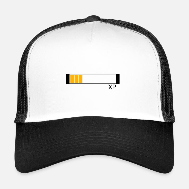 XP experience points design for nerd and geek - Trucker Cap - white/black