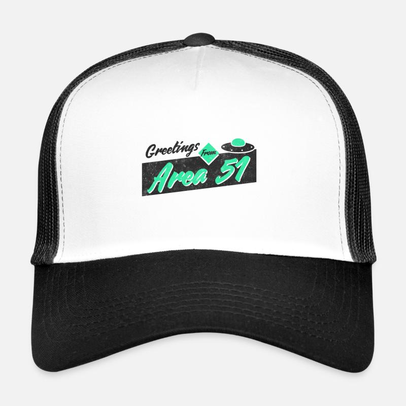 Salutations de la zone 51 - Casquette trucker  - blanc/noir