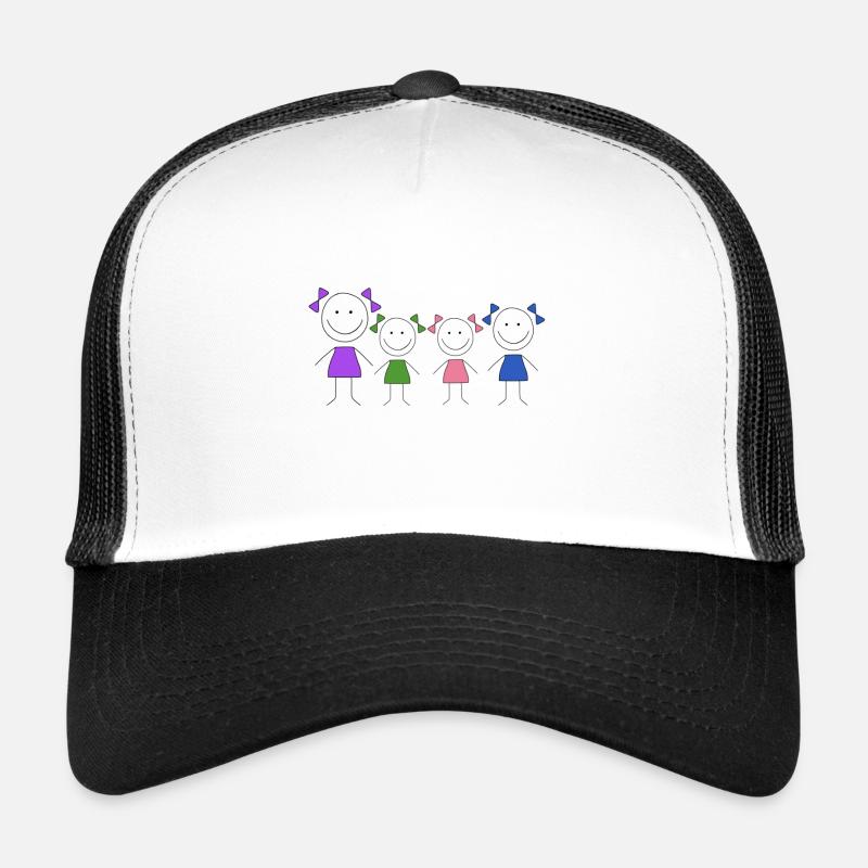 Filles copines sœurs noir robes coloré Casquette trucker 
