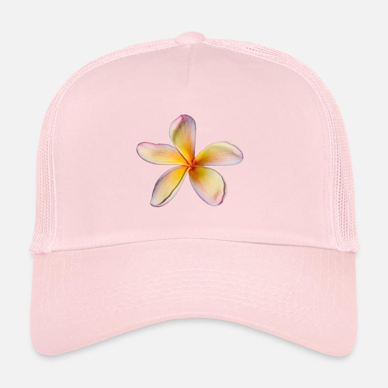 Frangipani Cutout On Black Trucker Cap