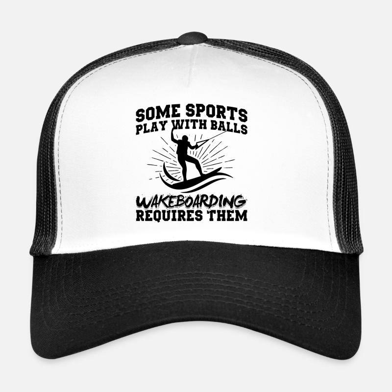 Wakeboarding | Wakeboard wakeboarder gift ideas - Trucker Cap - white/black