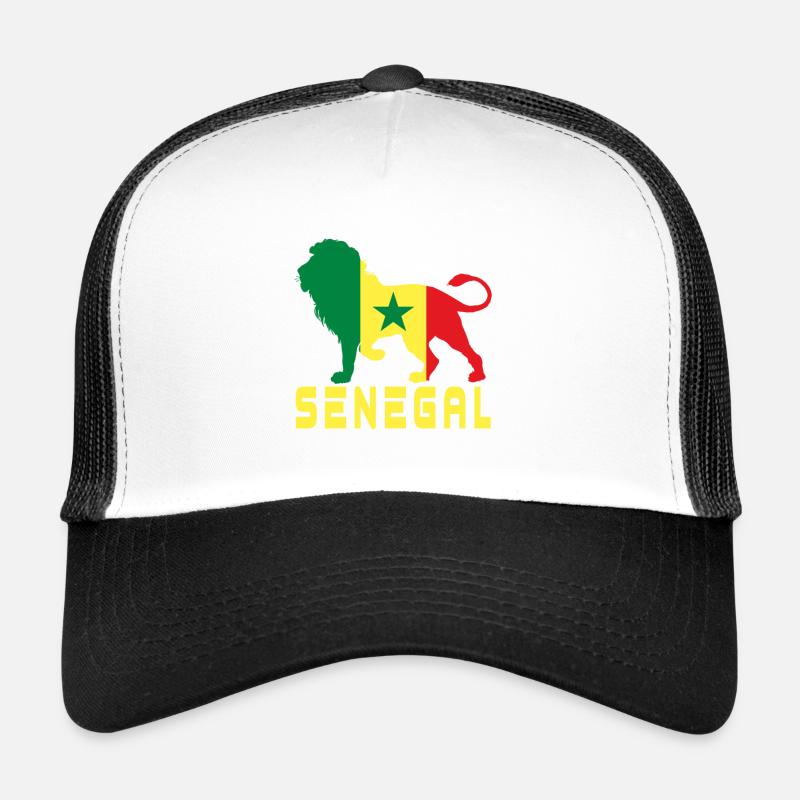 Senegal Löwe - Trucker Cap - Weiß/Schwarz