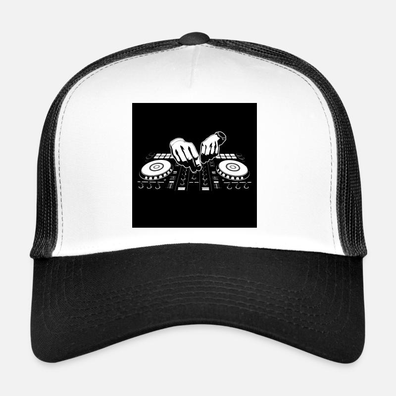Masque DJ - Casquette trucker  - blanc/noir