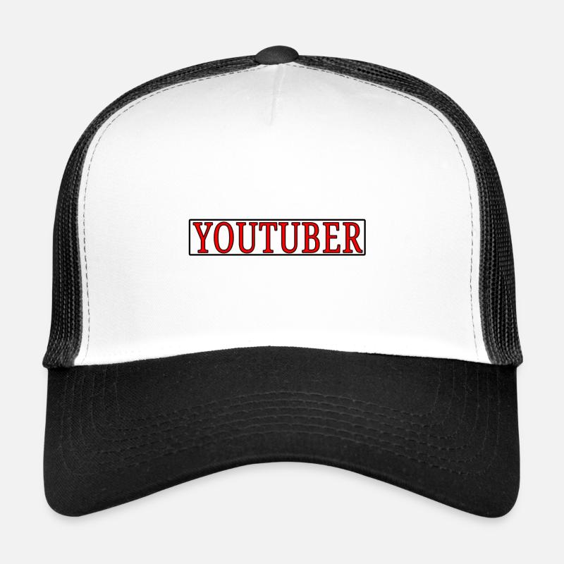 Youtuber Schriftzug - Trucker Cap - Weiß/Schwarz