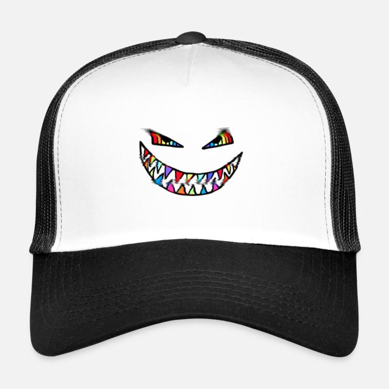 Rainbow Monster Shark Teeth rainbow colors Trucker Cap