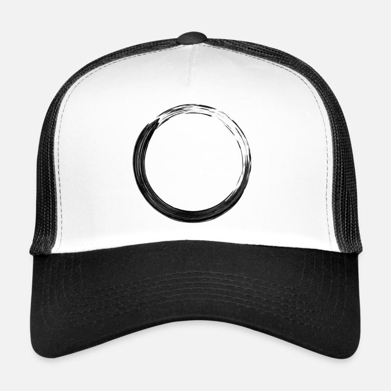 Schwarzer Kreis - Trucker Cap - Weiß/Schwarz