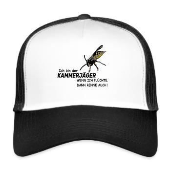 Ich bin Kammerjäger,wenn ich flüchte, dann renne! - Trucker Cap - Weiß/Schwarz - Vorne