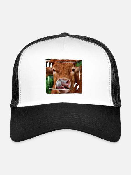 Du boeuf - Casquette trucker  - blanc/noir - Devant