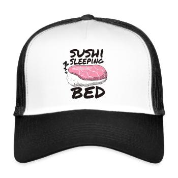 slepping sushi, sleep, japan, japanese, food, anime - Trucker Cap - white/black - Front