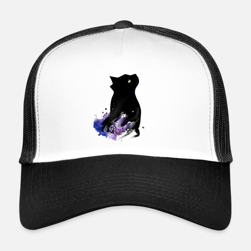 Black Cat - Casquette trucker  - blanc/noir