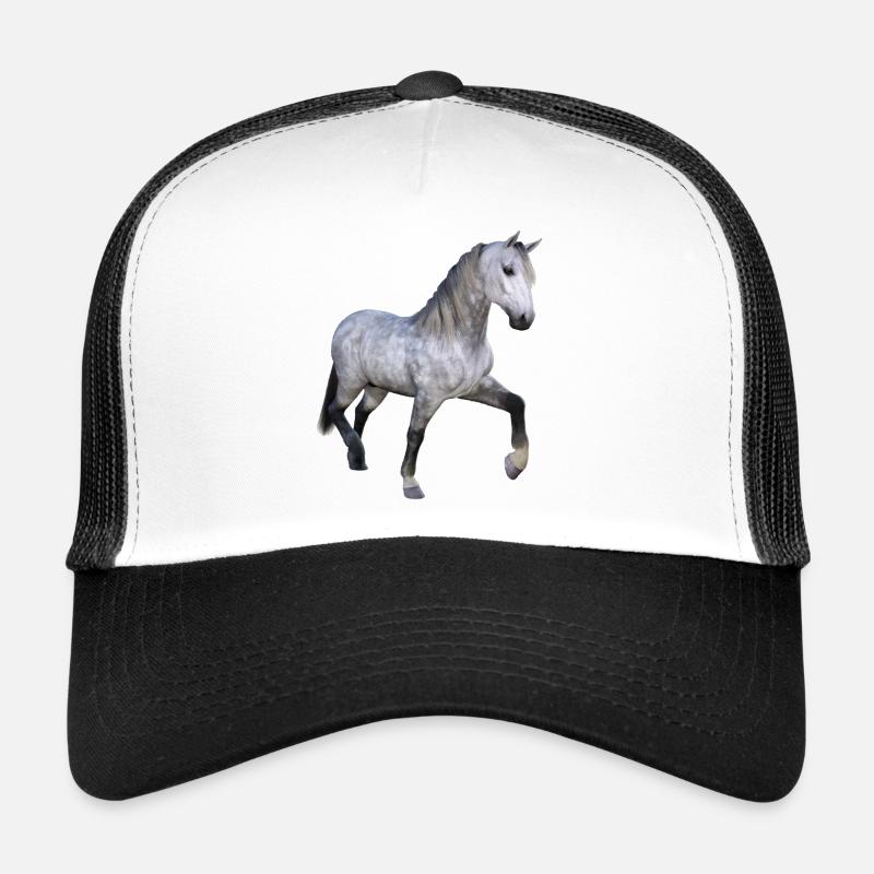 Cheval sauvage gris au galop Casquette trucker 
