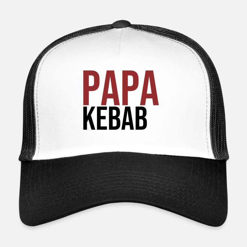papa kebab - Casquette trucker  - blanc/noir