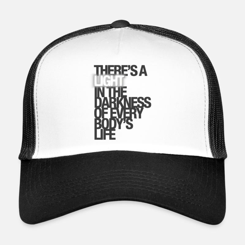 Rocky Horror Show Quote There's A Light Typography - Trucker Cap - white/black