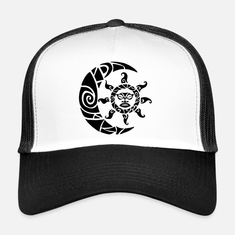 Lune, soleil et nature (noir) Casquette trucker 