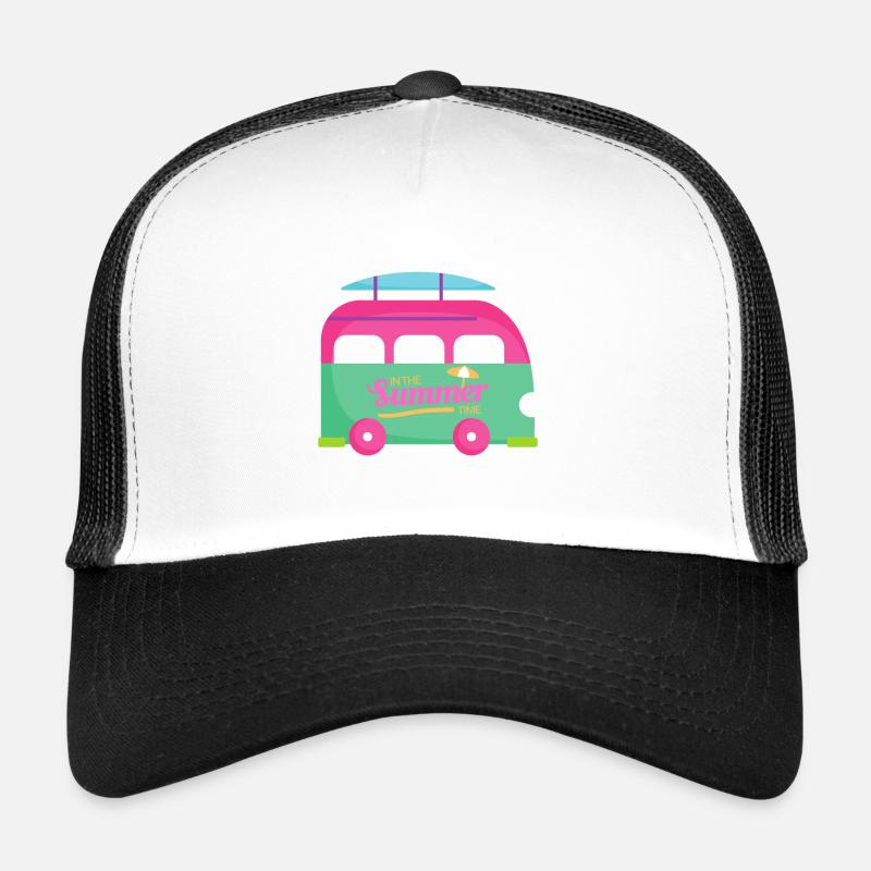 Summer time van décontracté pour l'été - Casquette trucker - blanc/noir